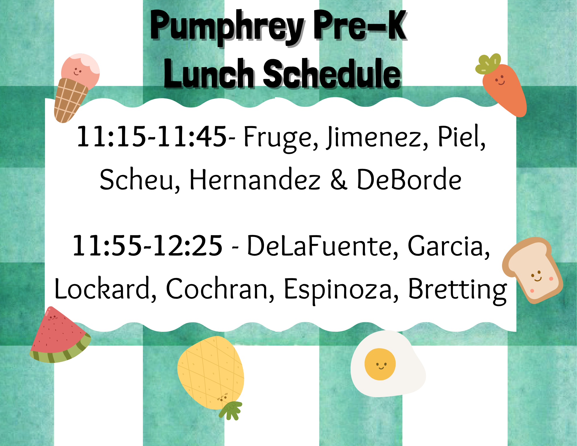 lunch schedule picture